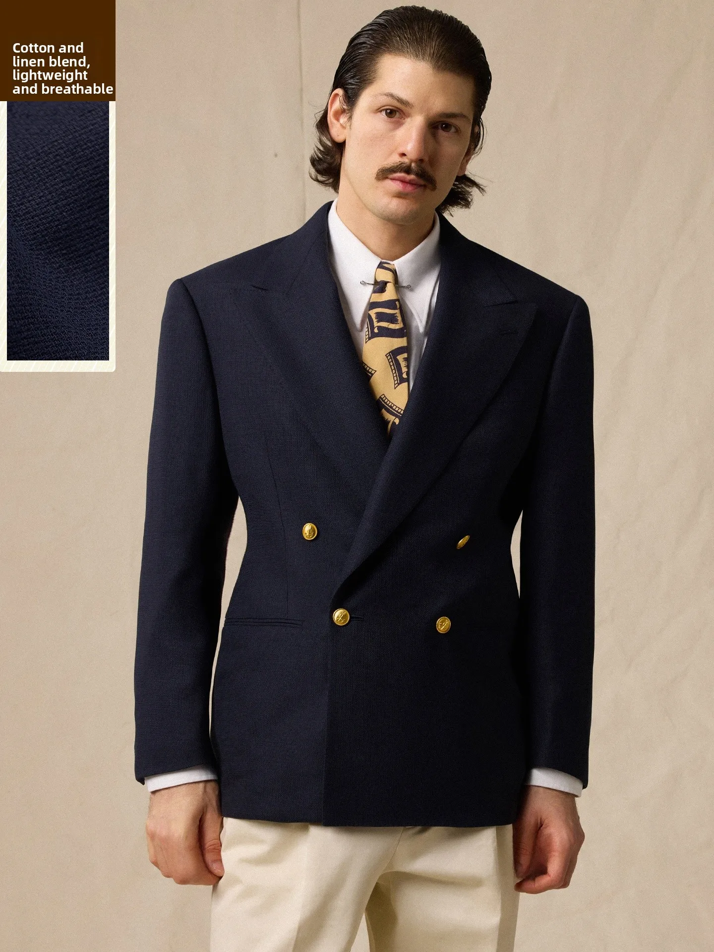 Cultum Men's Business Casual Spring Summer Linen Cotton Double Breasted Jacket Comfortable Breathable Moisture Wicking
Cultum Men's Business Casual Spring Summer Linen Cotton Double Breasted Jacket Comfortable Breathable Moisture Wicking