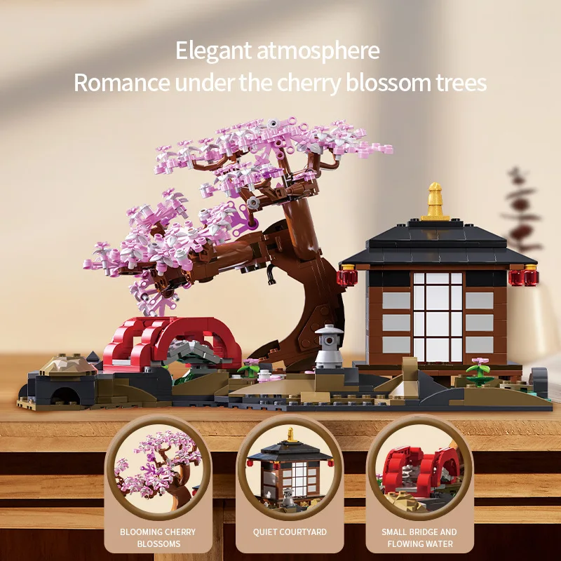 Blooming Cherry Zen Garden - Bridge & Stone Lanterns Building Set, Sakura Diorama with Flowing Water Effect for Relaxing Decor
Blooming Cherry Zen Garden - Bridge & Stone Lanterns Building Set, Sakura Diorama with Flowing Water Effect for Relaxing Decor