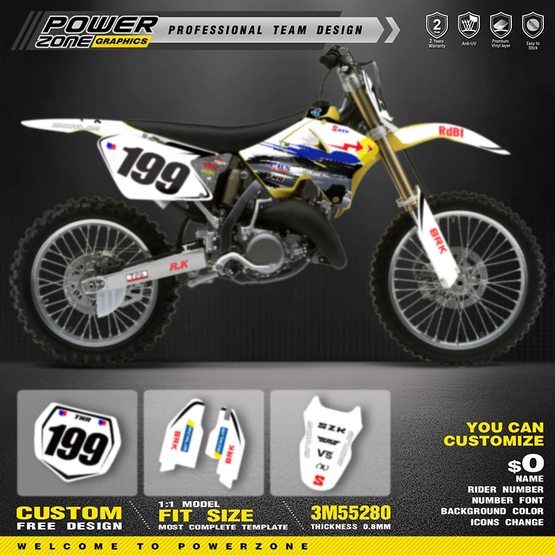 PowerZone Custom Team мотоциклетная графическая наклейка и комплект наклеек для SUZUKI RM250 2001-2012 RM125 250cc индивидуальный номер 03
PowerZone Custom Team мотоциклетная графическая наклейка и комплект наклеек для SUZUKI RM250 2001-2012 RM125 250cc индивидуальный номер 03