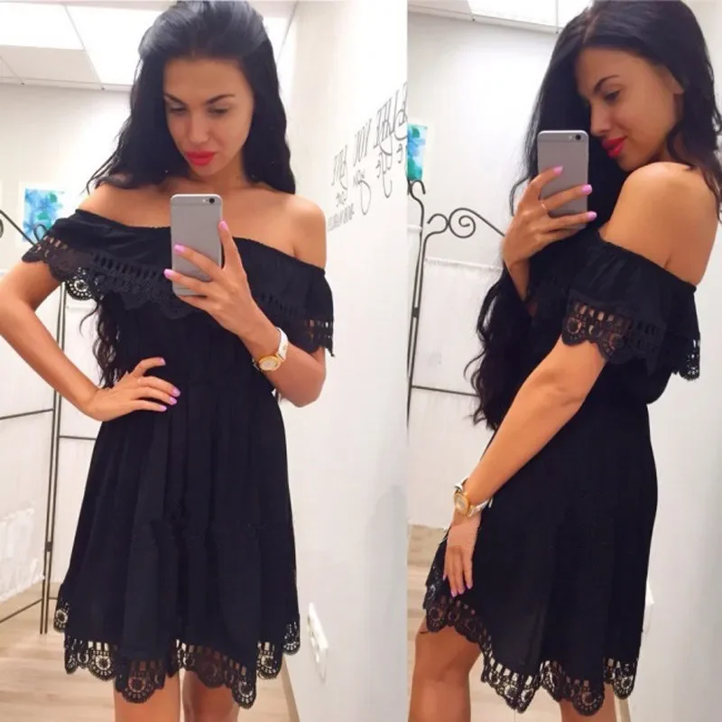 Fashion Women vestidos Elegant Vintage sweet lace white Dress Stylish Sexy Slash Neck Casual Slim Beach Summer Sundress Female
Fashion Women vestidos Elegant Vintage sweet lace white Dress Stylish Sexy Slash Neck Casual Slim Beach Summer Sundress Female