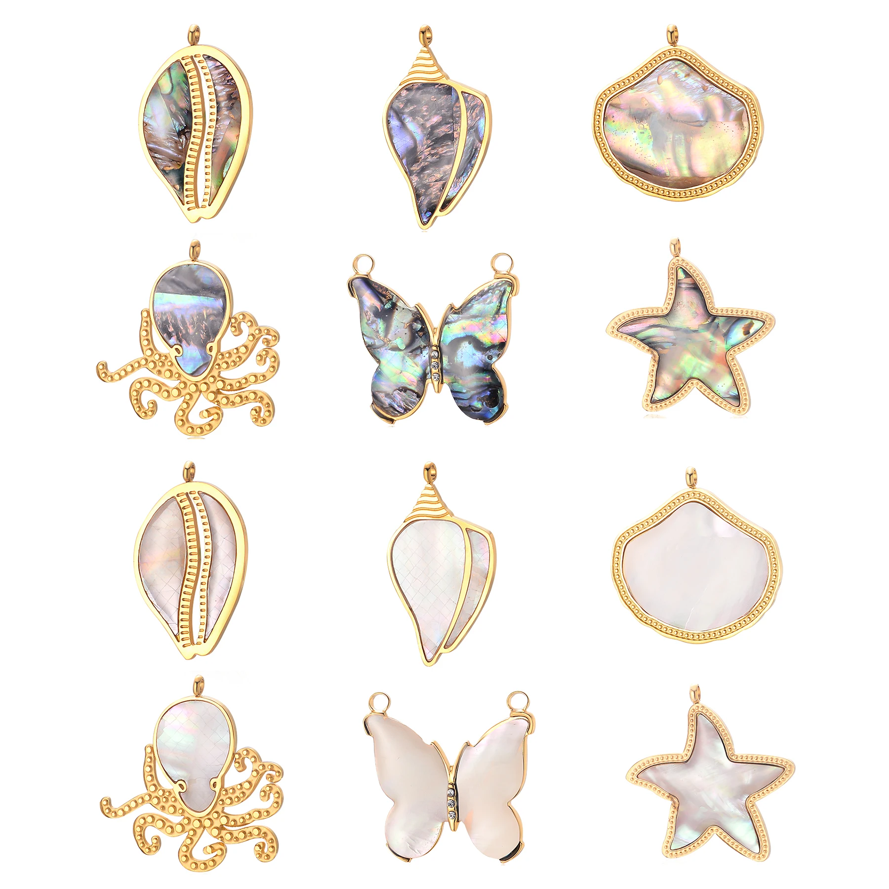 2Pcs Sea Animal Stainless Steel Charms Pendant Shell Conch Starfish Octopus Butterfly for Making DIY Necklace Earrings Jewelry
2Pcs Sea Animal Stainless Steel Charms Pendant Shell Conch Starfish Octopus Butterfly for Making DIY Necklace Earrings Jewelry