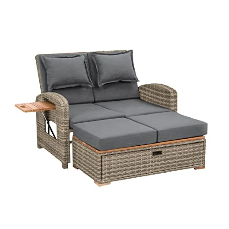 Bahia Tobago Patio y an Daybed, Steel Frame Love Sofa Storage Ottoman Bench wi Teak Retrble Side Tray, 5-Way Adable Chid Bkr
Bahia Tobago Patio y an Daybed, Steel Frame Love Sofa Storage Ottoman Bench wi Teak Retrble Side Tray, 5-Way Adable Chid Bkr