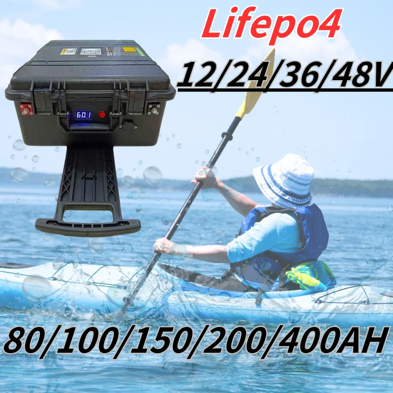 EB Waterproof 12V 24V 36V 48V 80Ah 100Ah 150Ah 200Ah 400Ah Lifepo4 battery BMS inside for trolling motor boat RV +Charger
EB Waterproof 12V 24V 36V 48V 80Ah 100Ah 150Ah 200Ah 400Ah Lifepo4 battery BMS inside for trolling motor boat RV +Charger