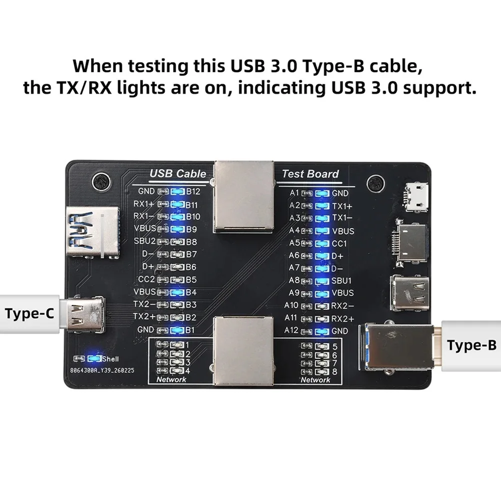 Плата для быстрой диагностики USB-кабелей, тестер кабелей Type-C, инструмент для проверки кабелей
Плата для быстрой диагностики USB-кабелей, тестер кабелей Type-C, инструмент для проверки кабелей