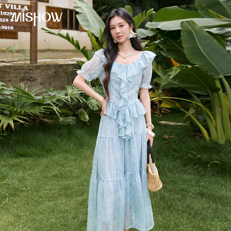 MISHOW Women's Chiffon Blouse Skirt 2pcs Set Summer Ruffle V Neck Puff Sleeve Blouse Elastic Waist Midi Skirt Set MXF20T1720
MISHOW Women's Chiffon Blouse Skirt 2pcs Set Summer Ruffle V Neck Puff Sleeve Blouse Elastic Waist Midi Skirt Set MXF20T1720
