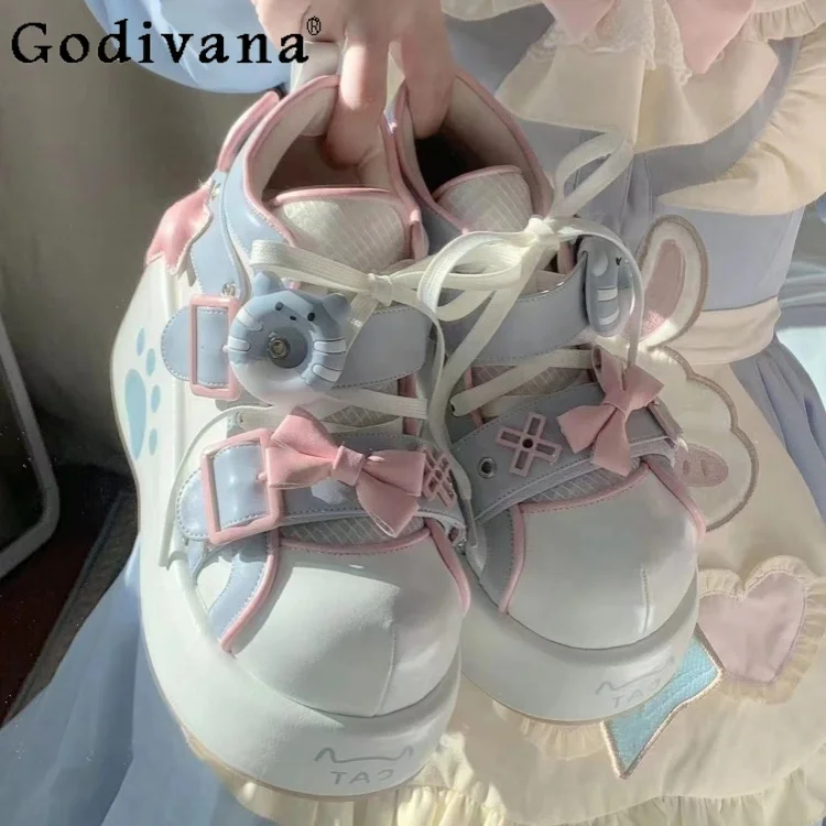 Original Lolita Waterproof Platform Heels Female Sweet Girls Kawaii Bow Lace-up Mary Jane Shoes Spring and Autumn Y2k Shoes
Original Lolita Waterproof Platform Heels Female Sweet Girls Kawaii Bow Lace-up Mary Jane Shoes Spring and Autumn Y2k Shoes