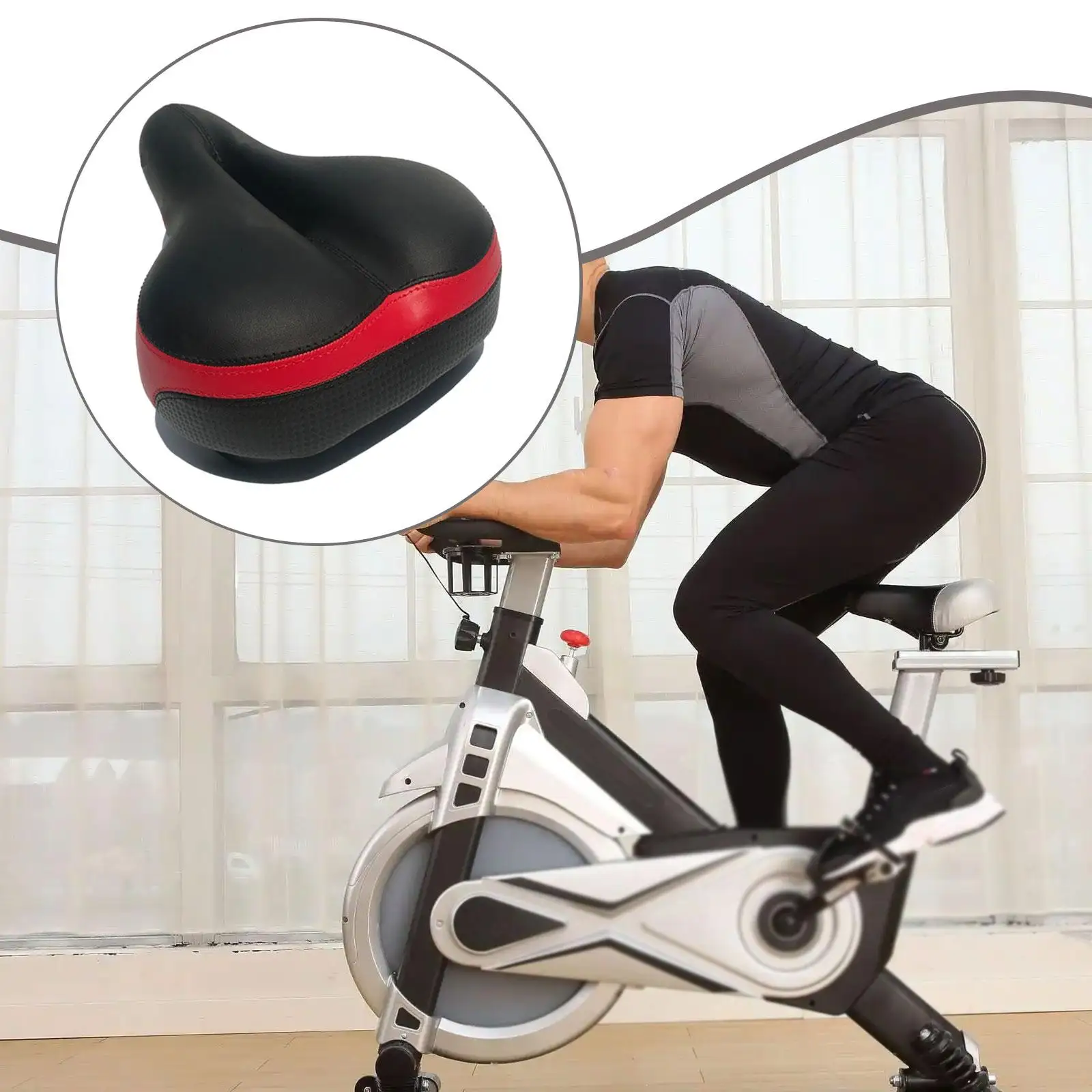 Bike Seat Anti Slip Comfort Oversized Exercise Bike Saddle,Shock Absorbing Cycling Seat for Travel Riding Outdoor Indoor Camping
Bike Seat Anti Slip Comfort Oversized Exercise Bike Saddle,Shock Absorbing Cycling Seat for Travel Riding Outdoor Indoor Camping