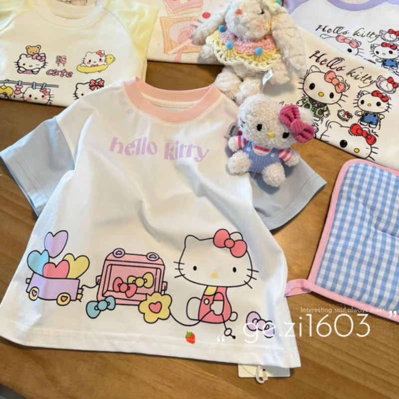 Sweet Hello Kitty Anime Kawaii Sanrio Ins Fashion Cotton Printed Short Sleeve Hoodie Cute Shirt Clothes Baby Gifts Toys
Sweet Hello Kitty Anime Kawaii Sanrio Ins Fashion Cotton Printed Short Sleeve Hoodie Cute Shirt Clothes Baby Gifts Toys