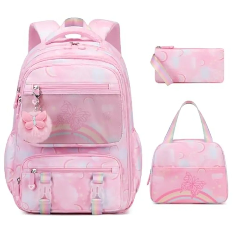 Backpack for Girls, Rainbow Butterfly Girls Backpacks with Lunch Bag Pencil Case Set, Backpack Kindergarten Elementary Middle S
Backpack for Girls, Rainbow Butterfly Girls Backpacks with Lunch Bag Pencil Case Set, Backpack Kindergarten Elementary Middle S