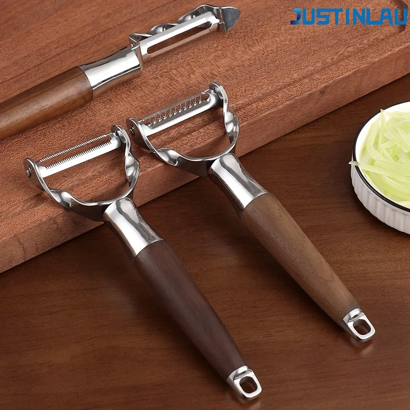 JUSTINLAU 304 Stainless Steel Sharp Blade Vegetable Peeler Walnut Wood Handle Fruit Potato Grater Slicer Multi Use Kitchen Tool
JUSTINLAU 304 Stainless Steel Sharp Blade Vegetable Peeler Walnut Wood Handle Fruit Potato Grater Slicer Multi Use Kitchen Tool