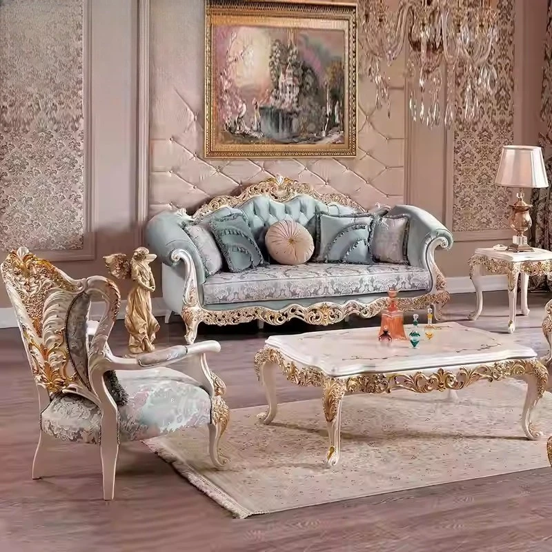 European solid wood carving flower sofa coffee table French luxury fabric multi-person sofa luxury villa living room whole house
European solid wood carving flower sofa coffee table French luxury fabric multi-person sofa luxury villa living room whole house