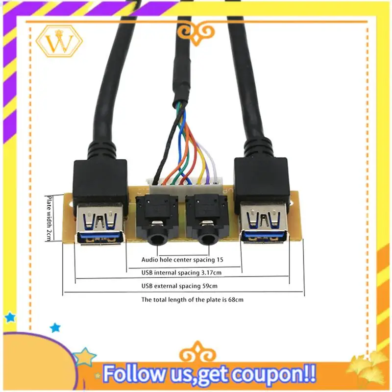 Latest-3Pcs 60Cm Front Case Panel USB3.0+USB3.0+HD Audio Jack Ports I/O Board+Internal Wire USB Bezel Line
Latest-3Pcs 60Cm Front Case Panel USB3.0+USB3.0+HD Audio Jack Ports I/O Board+Internal Wire USB Bezel Line