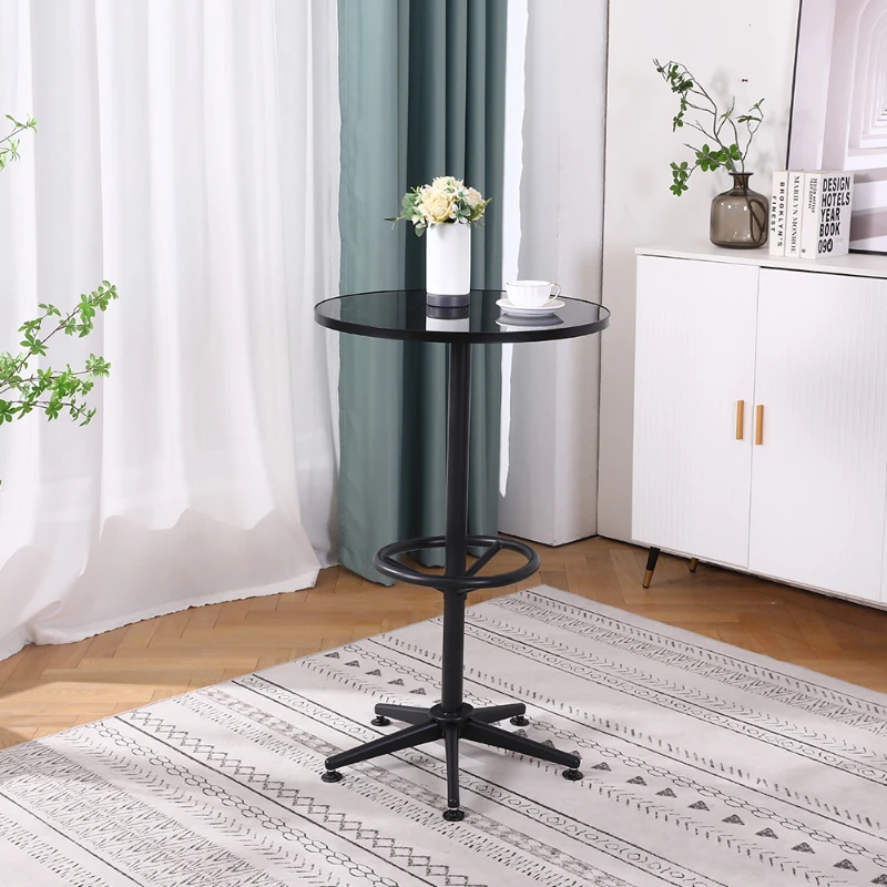 Popular commercial modern metal outdoor and indoor round black bar counter table for home
Popular commercial modern metal outdoor and indoor round black bar counter table for home