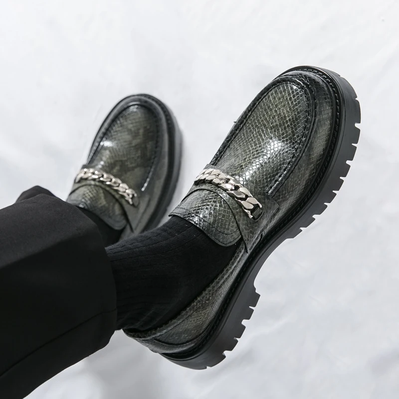 New Men's Leather Shoes:Chunky-Soled Derby Shoes-Style Wide-Toe Casual Loafers#Business British Formal Luxury Green Driving Shoe
New Men's Leather Shoes:Chunky-Soled Derby Shoes-Style Wide-Toe Casual Loafers#Business British Formal Luxury Green Driving Shoe