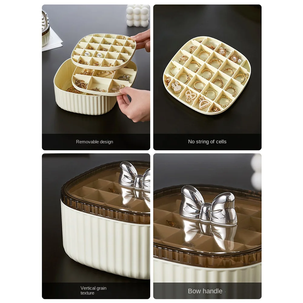 3-слойная портативная шкатулка для драгоценностей с несколькими отделениями, прозрачная крышка, чехол для хранения сережек, ручка с бантом, большая вместимость
3-слойная портативная шкатулка для драгоценностей с несколькими отделениями, прозрачная крышка, чехол для хранения сережек, ручка с бантом, большая вместимость