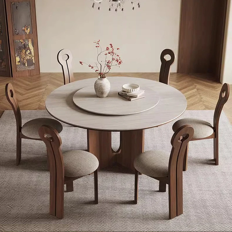 T% Modern Vintage Walnut Round Table and Chair Set Scratch-resistant Durable for Home Villa Hotel Dining
T% Modern Vintage Walnut Round Table and Chair Set Scratch-resistant Durable for Home Villa Hotel Dining