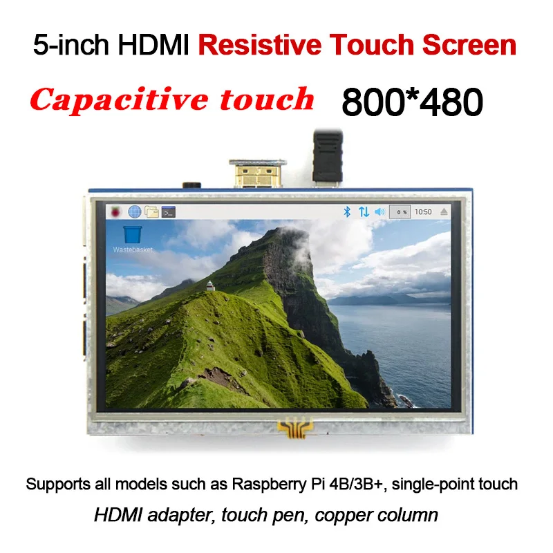 5 inch Raspberry Pi HDMI LCD TN Resistive Touch 800X480 for Raspberry Pi 3B+/5B
5 inch Raspberry Pi HDMI LCD TN Resistive Touch 800X480 for Raspberry Pi 3B+/5B