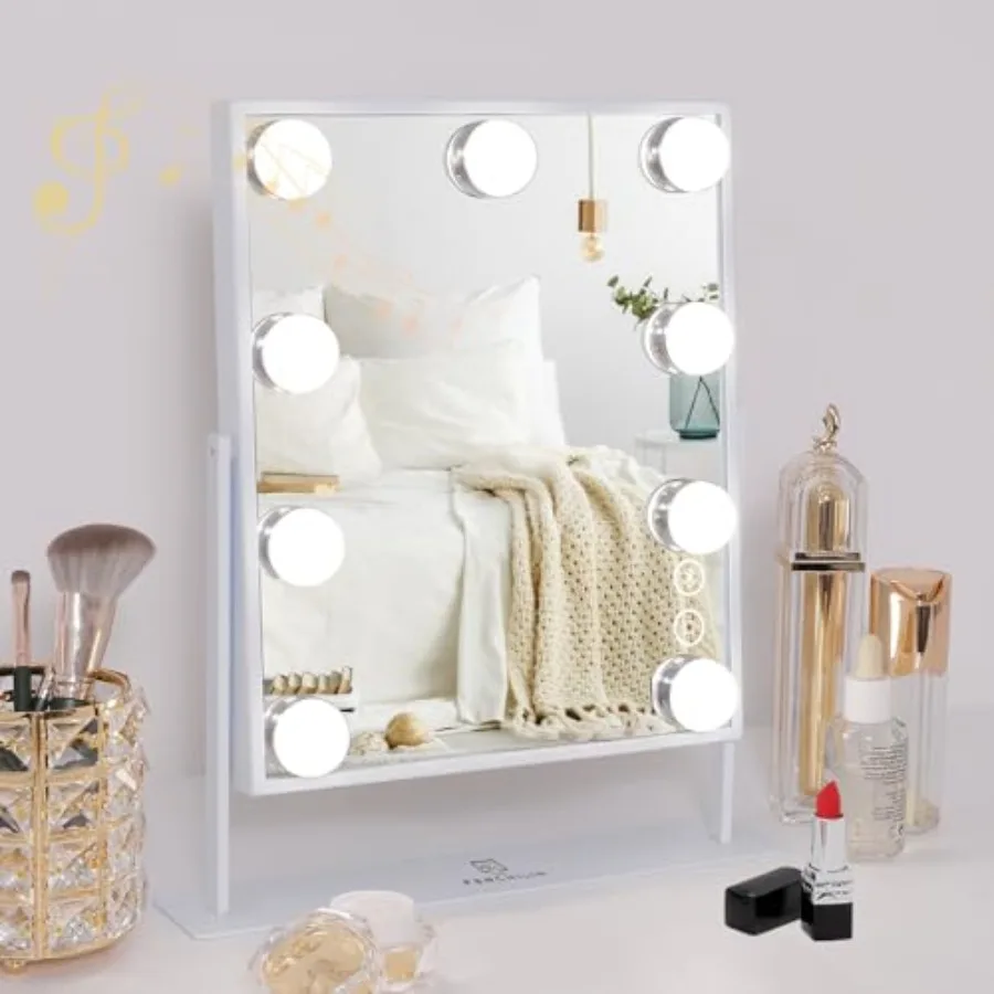 White Hollywood Vanity Mirror with Lights 9 Dimmable Bulbs Makeup Mirror with Smart Touch Control for Glam Room Bedroom Detacha
White Hollywood Vanity Mirror with Lights 9 Dimmable Bulbs Makeup Mirror with Smart Touch Control for Glam Room Bedroom Detacha