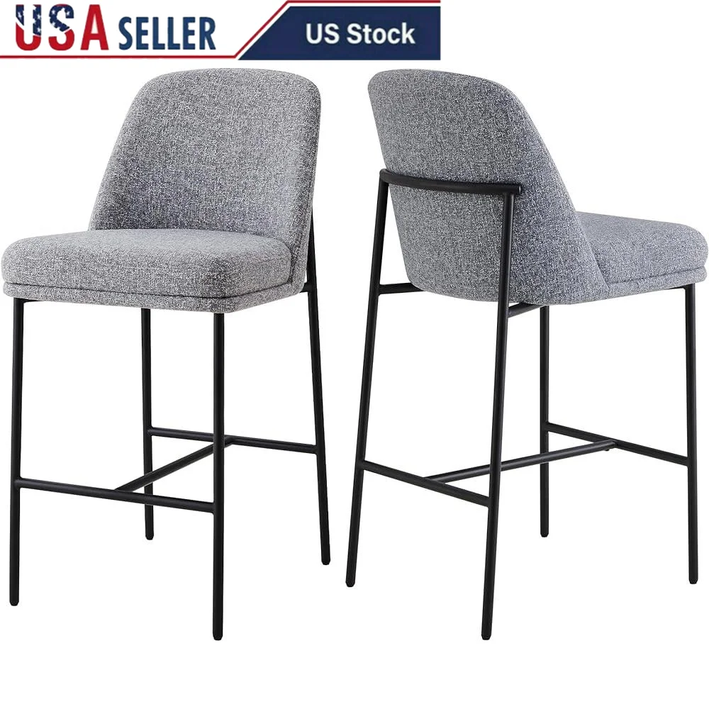 Counter Height Bar Stools Set of 2 Metal Sturdy Upholstered Kitchen Dining Chairs Comfortable Foam Cushion Modern Design
Counter Height Bar Stools Set of 2 Metal Sturdy Upholstered Kitchen Dining Chairs Comfortable Foam Cushion Modern Design