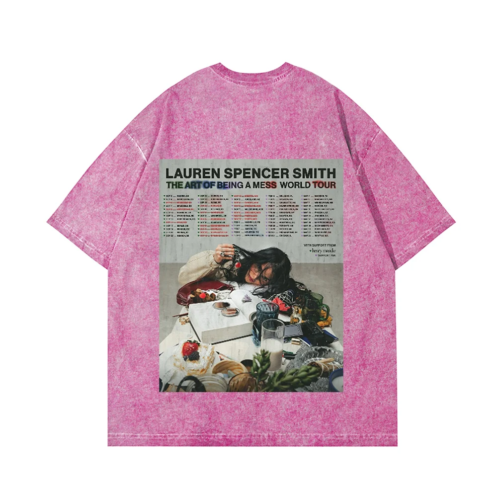 Lauren Spencer Smith THE ART OF BEING A MESS TOUR Cotton Vintage Wash Tee Shirt Crewneck Short Sleeved Round Neck T shirt
Lauren Spencer Smith THE ART OF BEING A MESS TOUR Cotton Vintage Wash Tee Shirt Crewneck Short Sleeved Round Neck T shirt