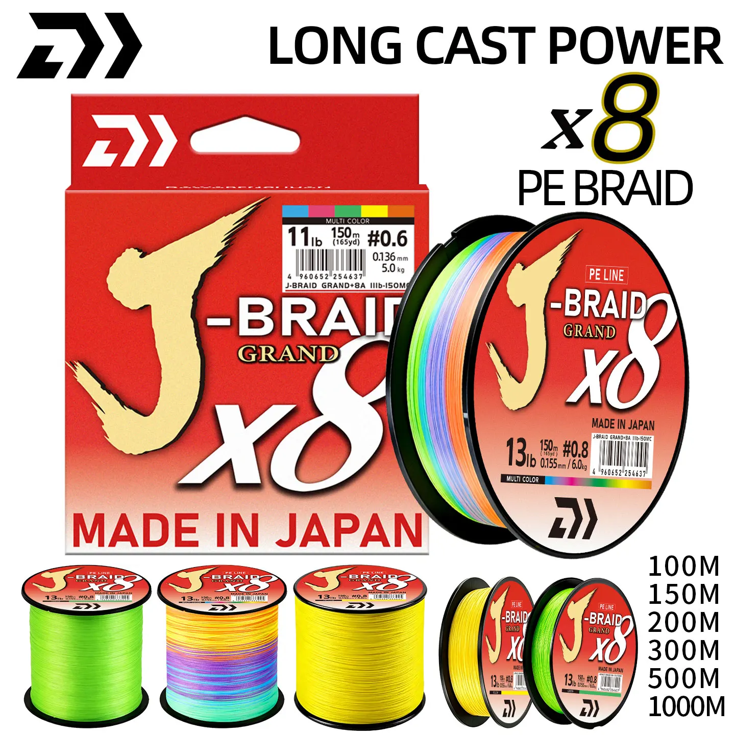 2026 Original X8DAIWA-J Braided Expedition 8 strands Fishing Line PE Super Line Sea Fishing wire 100/150/200/300/500/1000M Pesca
2026 Original X8DAIWA-J Braided Expedition 8 strands Fishing Line PE Super Line Sea Fishing wire 100/150/200/300/500/1000M Pesca