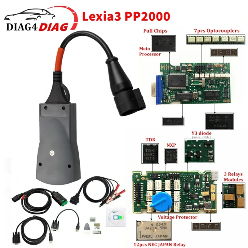 Профессиональный диагностический инструмент с полным чипом Lexia 3 PP2000 OBD2 Diagbox V9.91 Прошивка 921815C для Citroen и Peugeot Lexia 3 V7.83 
Профессиональный диагностический инструмент с полным чипом Lexia 3 PP2000 OBD2 Diagbox V9.91 Прошивка 921815C для Citroen и Peugeot Lexia 3 V7.83