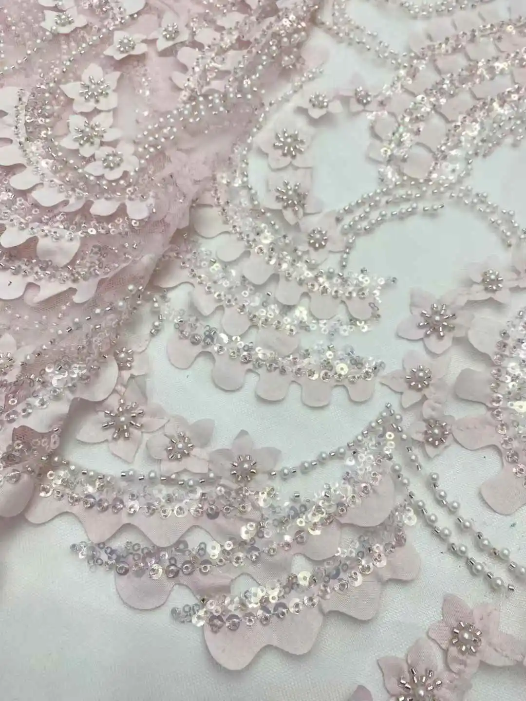 Pink African Mesh 3D Lace Fabric 2025 High Quality Sequins Nigerian French Tulle Beads Lace Fabric for Woman Wedding Party Dress
Pink African Mesh 3D Lace Fabric 2025 High Quality Sequins Nigerian French Tulle Beads Lace Fabric for Woman Wedding Party Dress