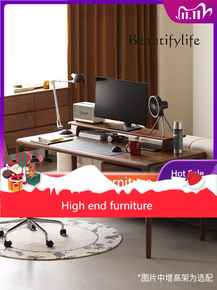 pP North American black walnut desk Nordic all solid wood writing table Modern simple writing desk Study home
pP North American black walnut desk Nordic all solid wood writing table Modern simple writing desk Study home