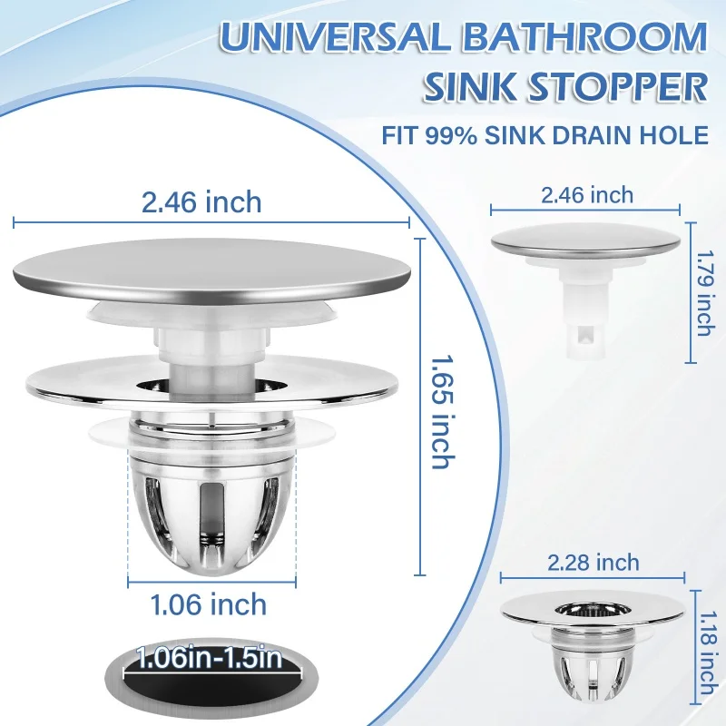 1 шт. универсальный фильтр для умывальника, бытовой сливной фильтр с отскоком, нажимной сливной фильтр, кухонная раковина, ванная комната, пробка для ванны, остановка воды 
1 шт. универсальный фильтр для умывальника, бытовой сливной фильтр с отскоком, нажимной сливной фильтр, кухонная раковина, ванная комната, пробка для ванны, остановка воды