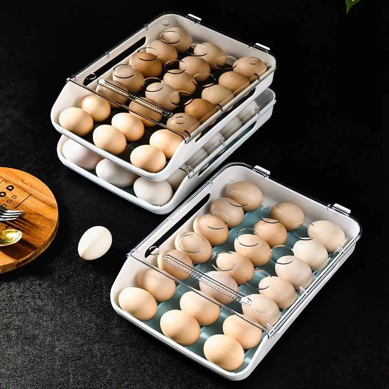 Refrigerator Egg Storage Box Self-Extracting Rolling Egg Tray Kitchen Storage Organizer Plastic Korean Style Egg Preservation...
Refrigerator Egg Storage Box Self-Extracting Rolling Egg Tray Kitchen Storage Organizer Plastic Korean Style Egg Preservation...