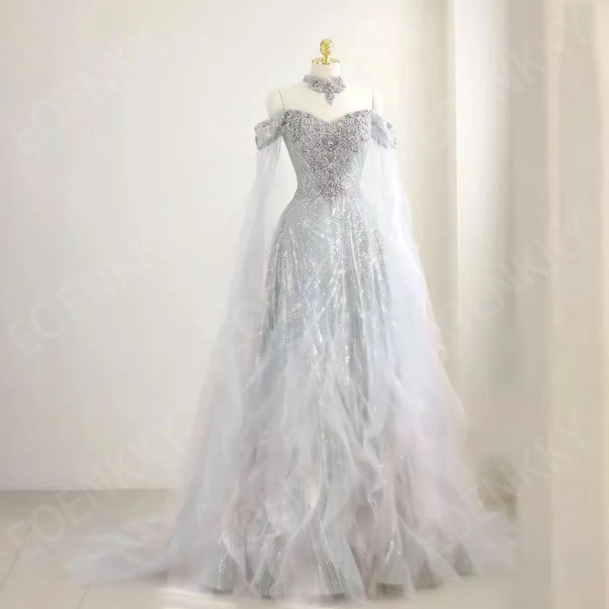 EOENKKY Saudi Arabia Prom Dresses with Cape Sleeves فساتين سهرة A Line Woman Luxury Sparkly Sequin Evening Dress Customized
EOENKKY Saudi Arabia Prom Dresses with Cape Sleeves فساتين سهرة A Line Woman Luxury Sparkly Sequin Evening Dress Customized