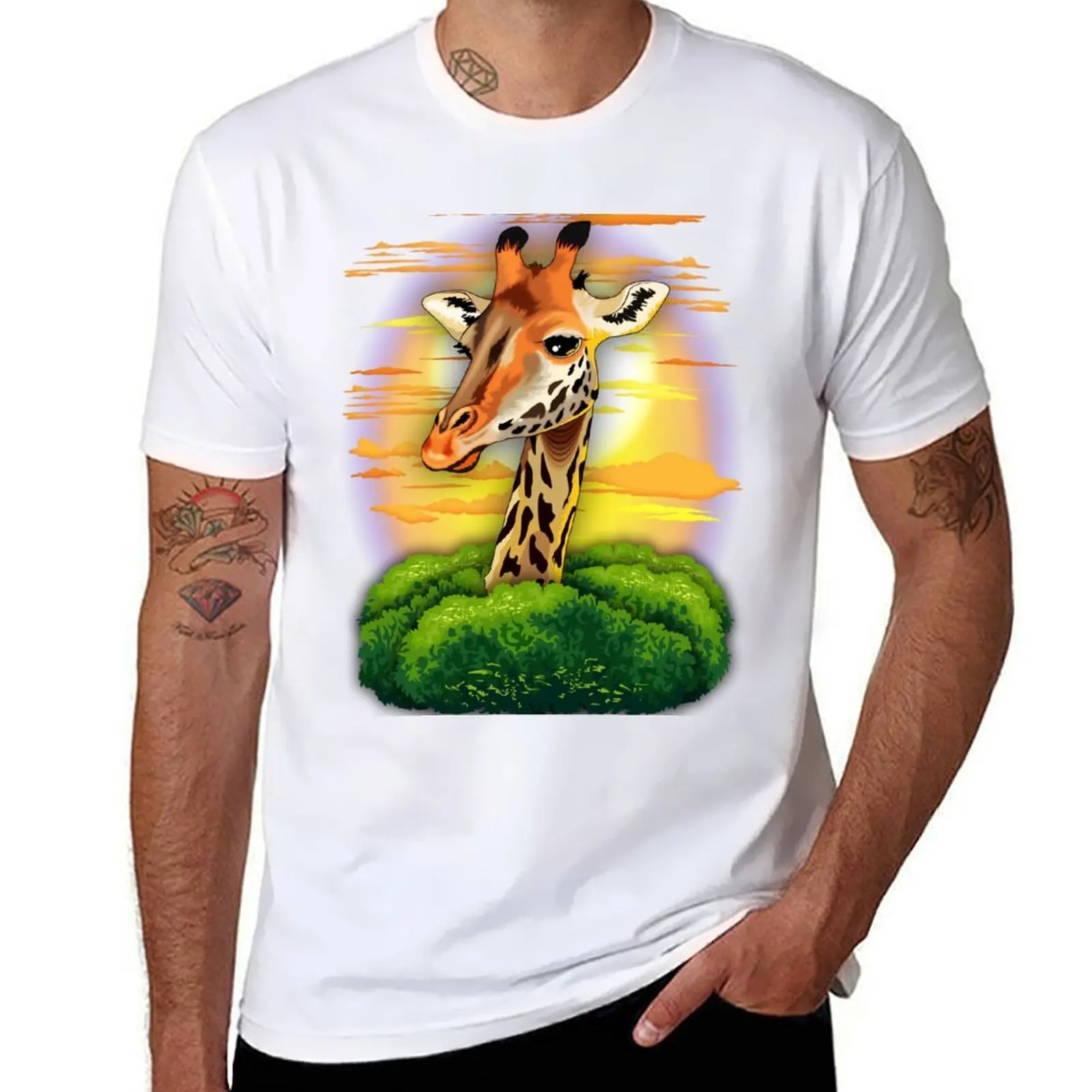 Giraffe on Wild African Savanna Sunset T-Shirt t shirts for man cotton soft man t shirt luxury T-Shirt
Giraffe on Wild African Savanna Sunset T-Shirt t shirts for man cotton soft man t shirt luxury T-Shirt