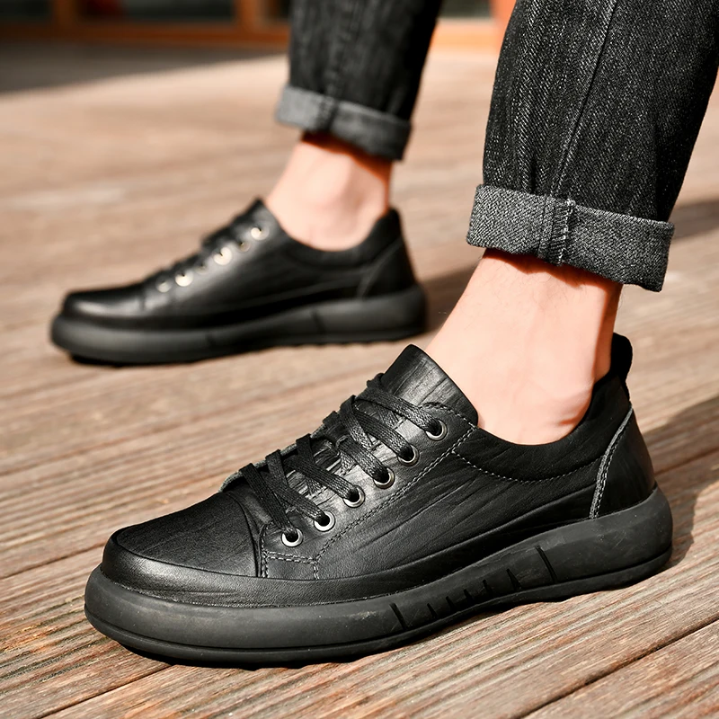 Shoes Men lace up Fashion Casual Cow Leather Men's Shoes outdoor British Breathable Platform Shoes Male sneakers
Shoes Men lace up Fashion Casual Cow Leather Men's Shoes outdoor British Breathable Platform Shoes Male sneakers