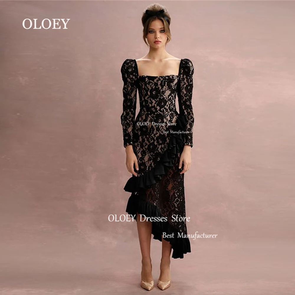 Черное Кружевное прямое вечернее платье OLOEY, официальное платье с квадратным вырезом и длинными рукавами, платье для свадебной вечеринки с оборками, индивидуальный пошив
Черное Кружевное прямое вечернее платье OLOEY, официальное платье с квадратным вырезом и длинными рукавами, платье для свадебной вечеринки с оборками, индивидуальный пошив