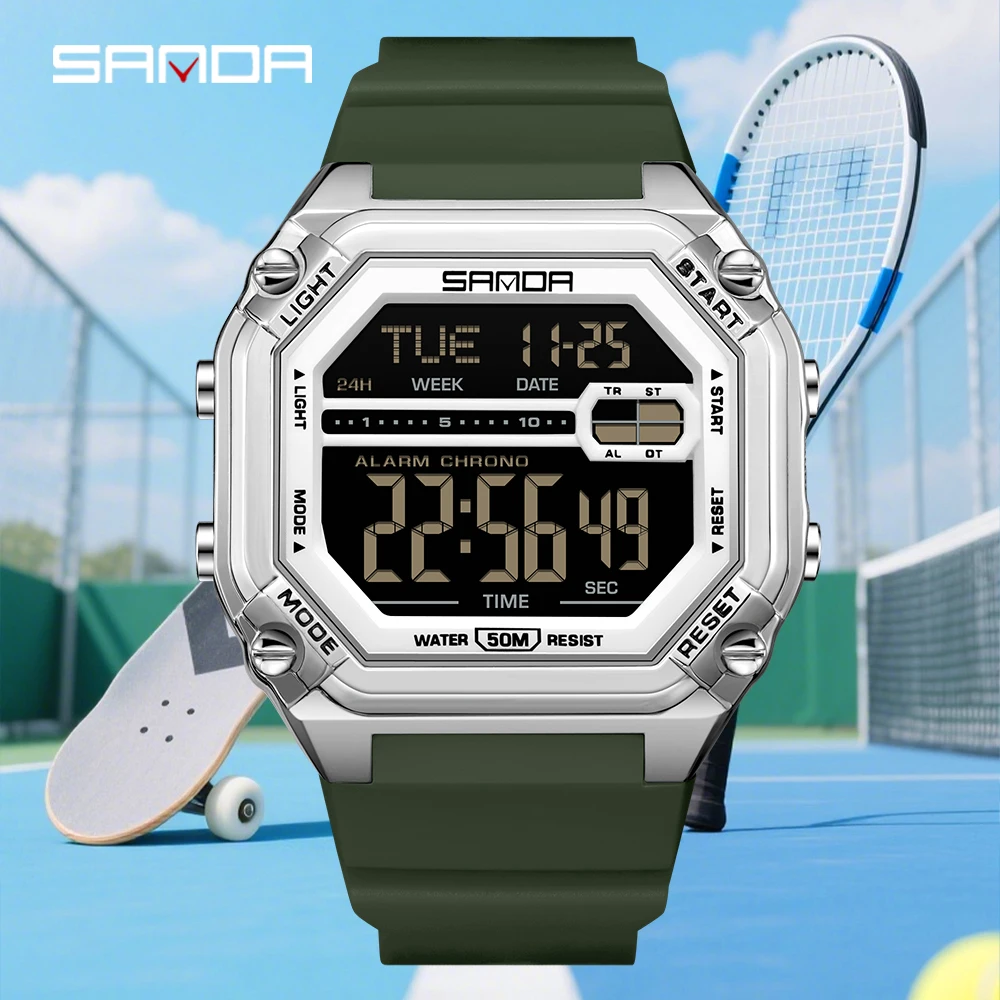 SANDA 2026 Fashion Men's Electronic Watch Large Dial Alarm Clock Countdown Luminous 6327 Calendar Sports Student Digital Watches
SANDA 2026 Fashion Men's Electronic Watch Large Dial Alarm Clock Countdown Luminous 6327 Calendar Sports Student Digital Watches
