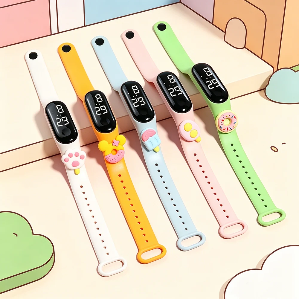 5pcs LED Girls Watches Children 3D Cartoon Cute Paw Pad Donut Kids Sports Watch Boys School Student Waterproof Digital Clock
5pcs LED Girls Watches Children 3D Cartoon Cute Paw Pad Donut Kids Sports Watch Boys School Student Waterproof Digital Clock