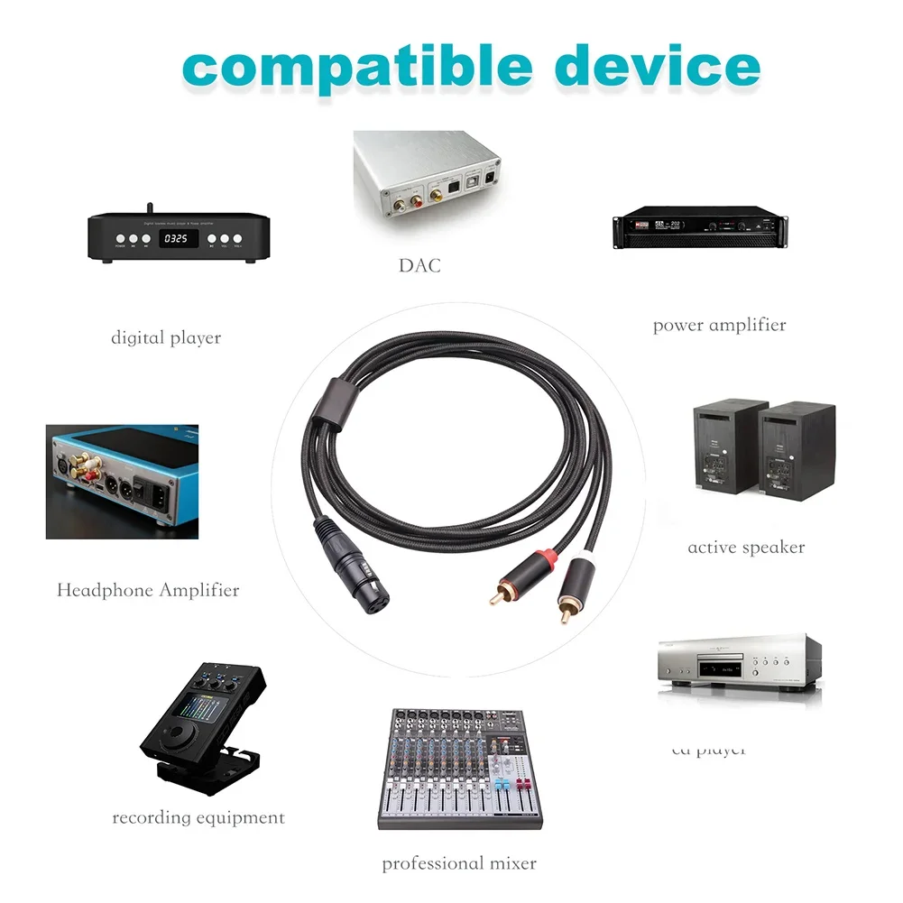 Stereo Audio Cable Anti Shielding XLR Female To Dual RCA Male Audio Cable Anti-interference for Mixer Power Amplifier Mic
Stereo Audio Cable Anti Shielding XLR Female To Dual RCA Male Audio Cable Anti-interference for Mixer Power Amplifier Mic