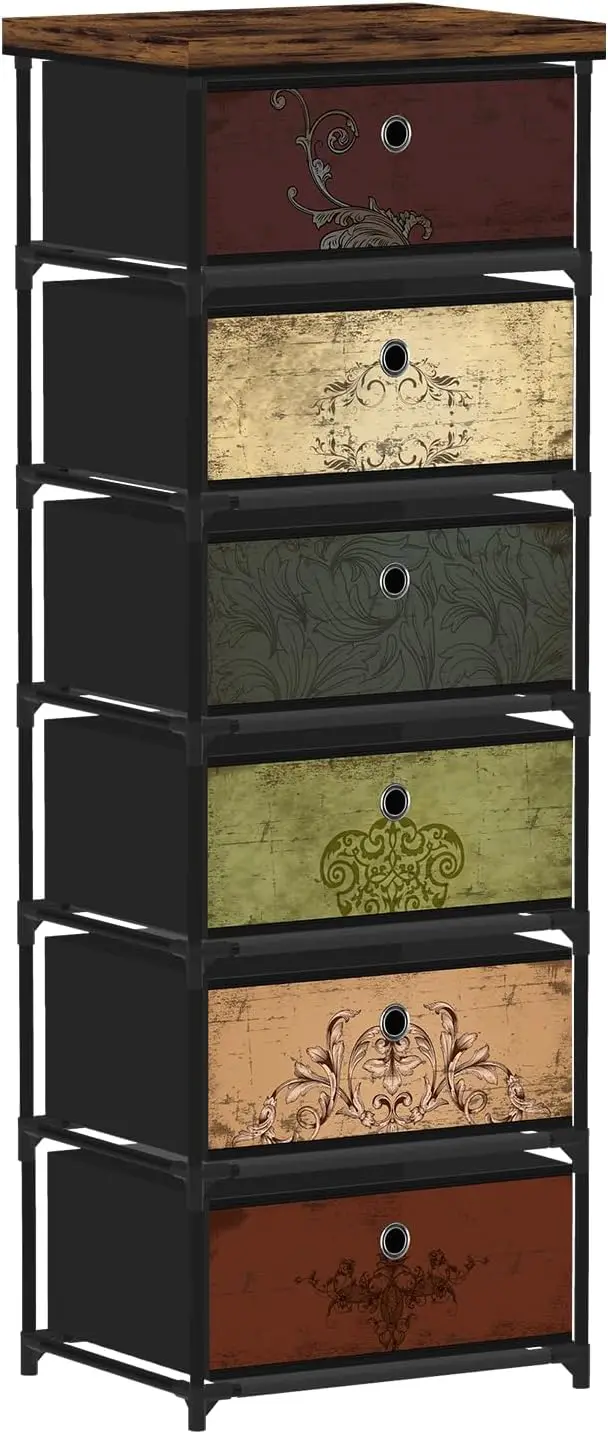 6-Drawer Fabric Storage Cabinet with Floral Design, Versatile Organizer for Bedroom, Living Room, Closet
6-Drawer Fabric Storage Cabinet with Floral Design, Versatile Organizer for Bedroom, Living Room, Closet