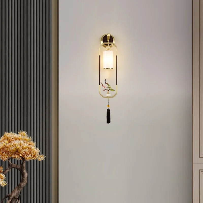 Full copper wall lamp, bedroom bedside lamp, new Chinese style corridor, entrance hall, living room, TV background wall lamp
Full copper wall lamp, bedroom bedside lamp, new Chinese style corridor, entrance hall, living room, TV background wall lamp