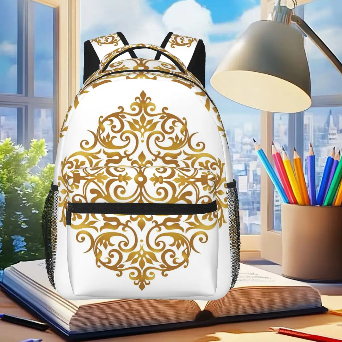 Golden Decor Backpack Student Boys Girls BookBag Children School Bag Laptop Shoulder Bags for Men Women
Golden Decor Backpack Student Boys Girls BookBag Children School Bag Laptop Shoulder Bags for Men Women