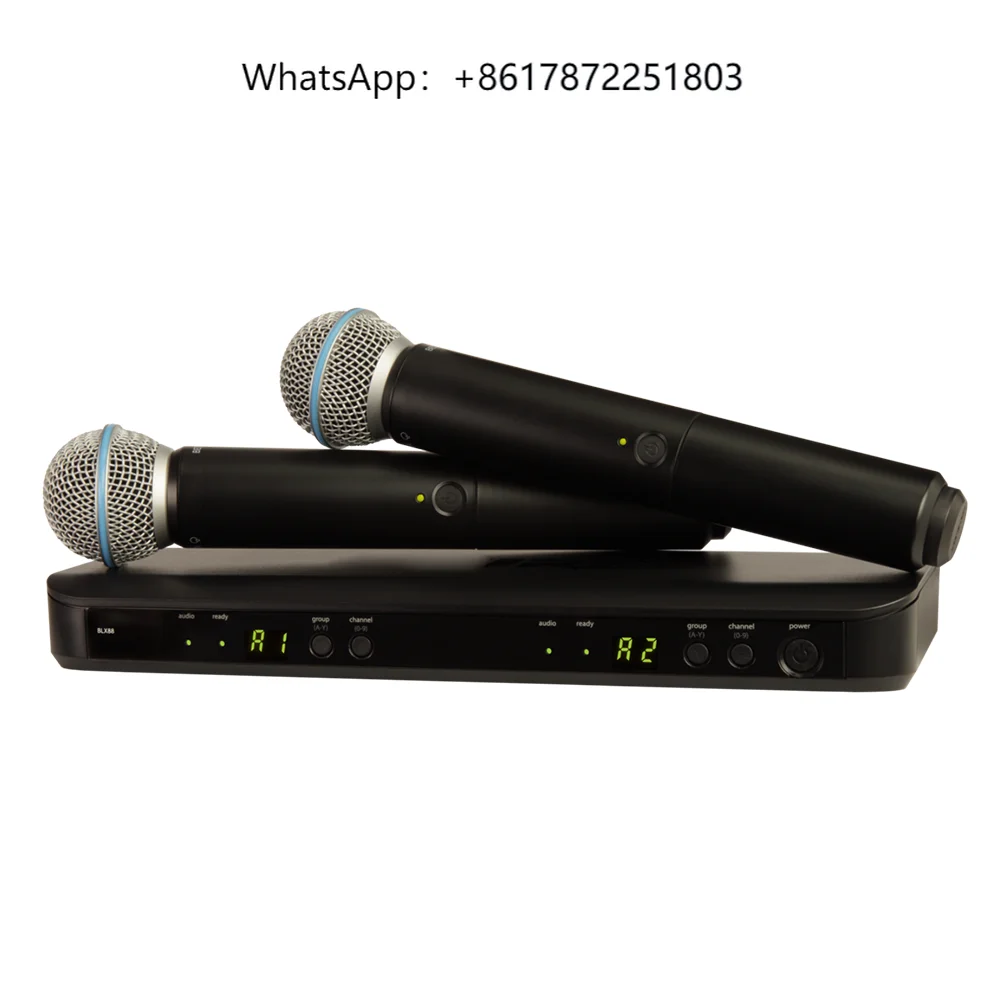 BLX288 BETA58 58A UHF Wireless Microphone Professional 2 Channel Mic Handheld Dynamic Dual Kit for Karaoke Stage Performance
BLX288 BETA58 58A UHF Wireless Microphone Professional 2 Channel Mic Handheld Dynamic Dual Kit for Karaoke Stage Performance
