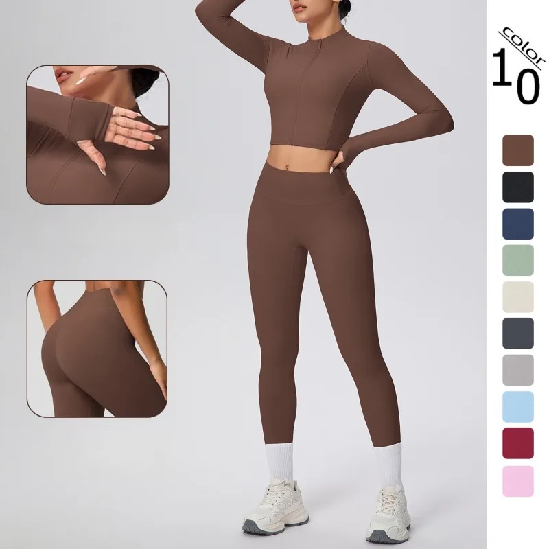 Women's Yoga Set Solid Color Double-Sided Brushed Bare Feel Short Long-Sleeve Jacket Tight Pants Running Fitness Two-Piece Set
Women's Yoga Set Solid Color Double-Sided Brushed Bare Feel Short Long-Sleeve Jacket Tight Pants Running Fitness Two-Piece Set