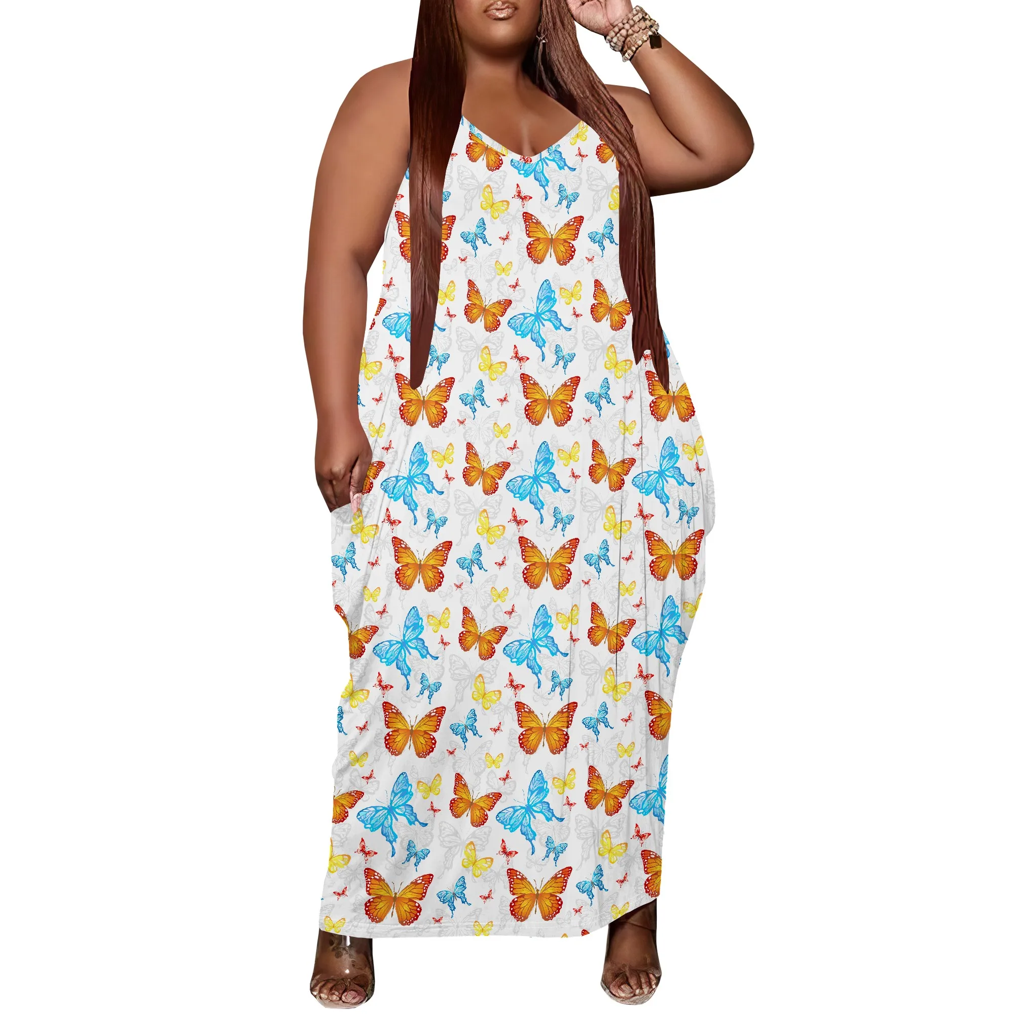 Women's Plus Size Dress Loose Slip Maxi Dress with Pocket Stretchy Elegant Butterfly Print XL-6XL
Women's Plus Size Dress Loose Slip Maxi Dress with Pocket Stretchy Elegant Butterfly Print XL-6XL