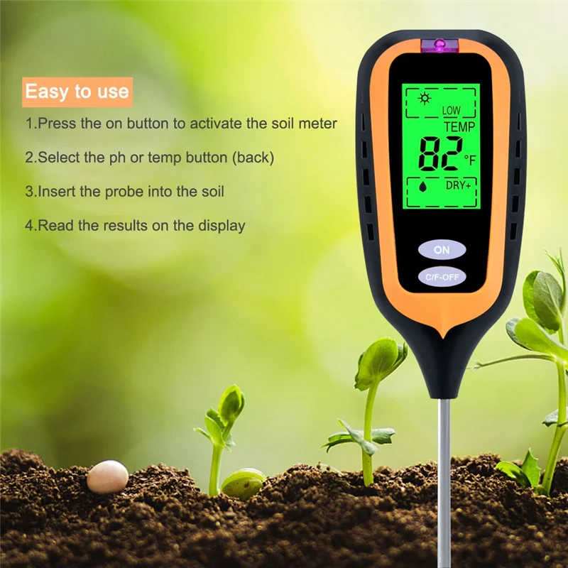 A21Q -4 In 1 Potted Pot Soil Tester PH Soil Moisture Sunlight Ambient Humidity Temp Tester Garden Soli Analyzer
A21Q -4 In 1 Potted Pot Soil Tester PH Soil Moisture Sunlight Ambient Humidity Temp Tester Garden Soli Analyzer