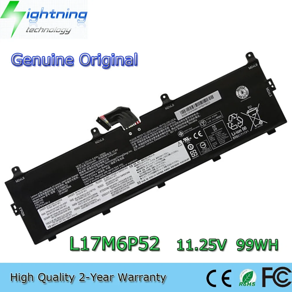 New Genuine Original L17M6P52 11.25V 99Wh Laptop Battery for Lenovo ThinkPad P72 20MBCTO1WW P73 L17C6P51 01AV497 01AV498 etc.
New Genuine Original L17M6P52 11.25V 99Wh Laptop Battery for Lenovo ThinkPad P72 20MBCTO1WW P73 L17C6P51 01AV497 01AV498 etc.