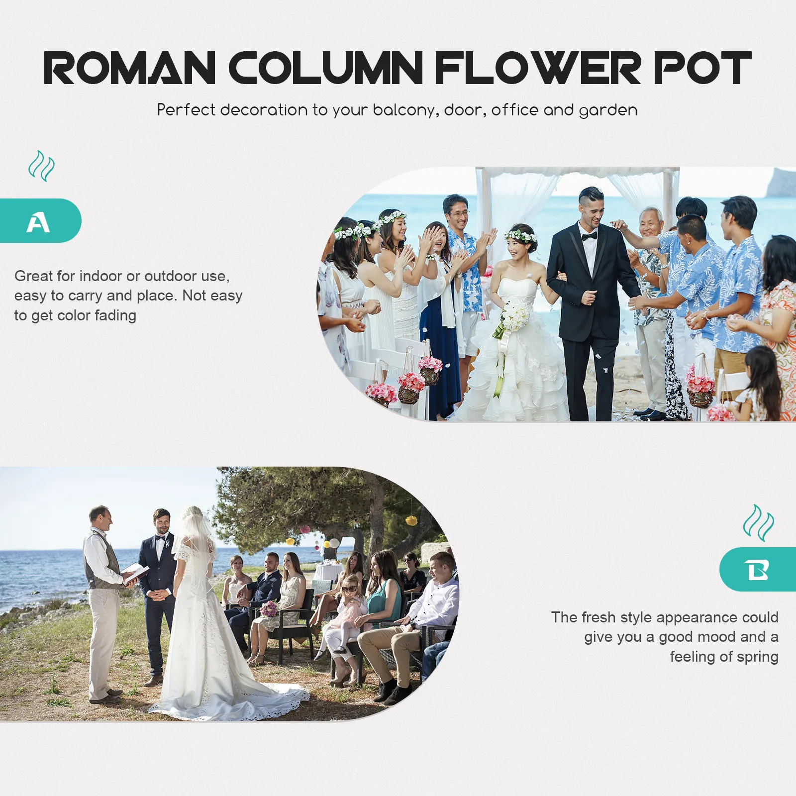 Wedding Roman Pillar Flower Vase Hollow Plastic Column European Style Elegant Decor for Garden Tea Party Balcony Plant Display
Wedding Roman Pillar Flower Vase Hollow Plastic Column European Style Elegant Decor for Garden Tea Party Balcony Plant Display