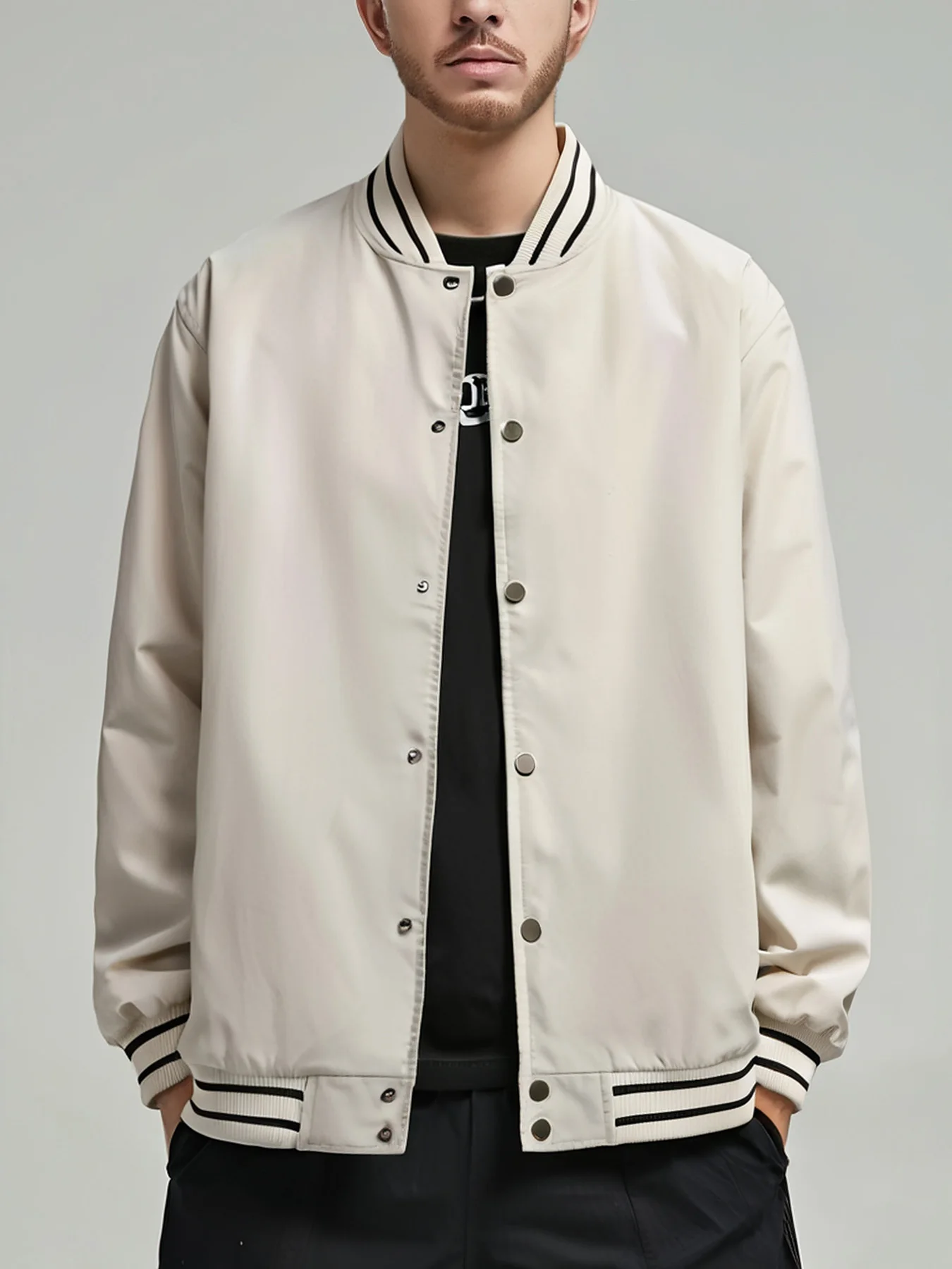 Men's and women's loose solid color stand-up collar jacket graduation class uniform baseball shirt printed LOGO
Men's and women's loose solid color stand-up collar jacket graduation class uniform baseball shirt printed LOGO