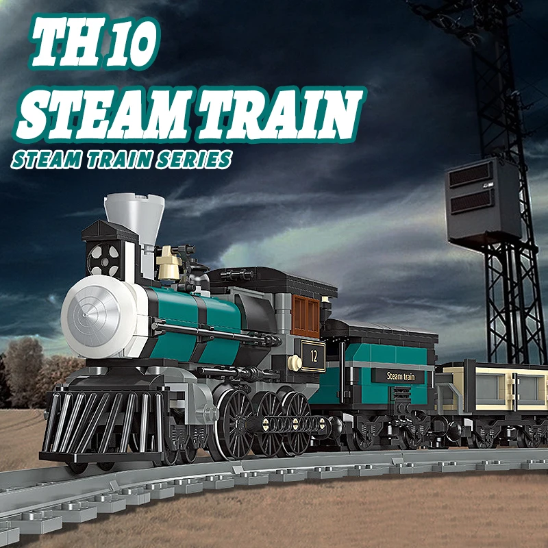 TH 10 Steam Train Model Building Blocks Bricks Technical Railroad Desktop Decoration Assembly 59001 High-Tech Kids Toys For Gift
TH 10 Steam Train Model Building Blocks Bricks Technical Railroad Desktop Decoration Assembly 59001 High-Tech Kids Toys For Gift