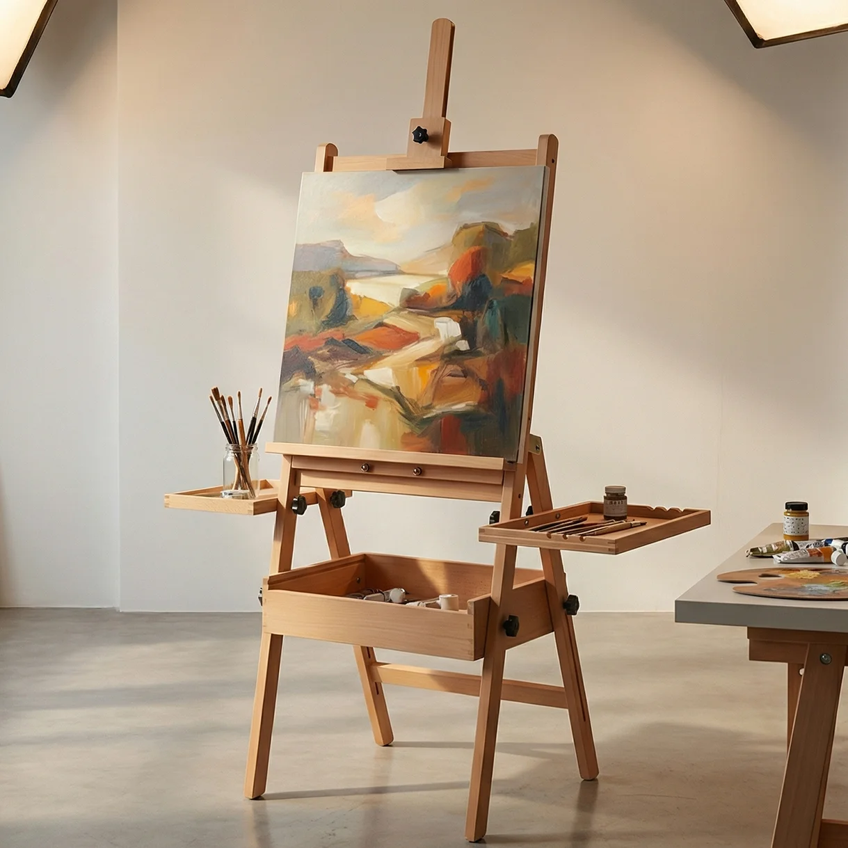 Wood Easel with Storage Drawer & Trays Foldable Height Adj 58-75" Holds 36" Canvas Painting Drawing Studio Artist Easel Stand
Wood Easel with Storage Drawer & Trays Foldable Height Adj 58-75" Holds 36" Canvas Painting Drawing Studio Artist Easel Stand
