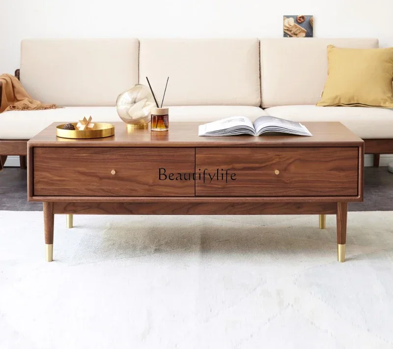 Solid wood coffee table Modern simple black walnut Nordic living room tea table
Solid wood coffee table Modern simple black walnut Nordic living room tea table
